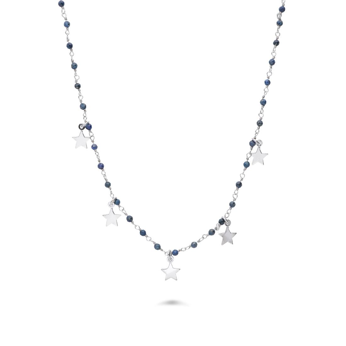 Collana in argento con stelle e pietre blu - ORO&CO 925