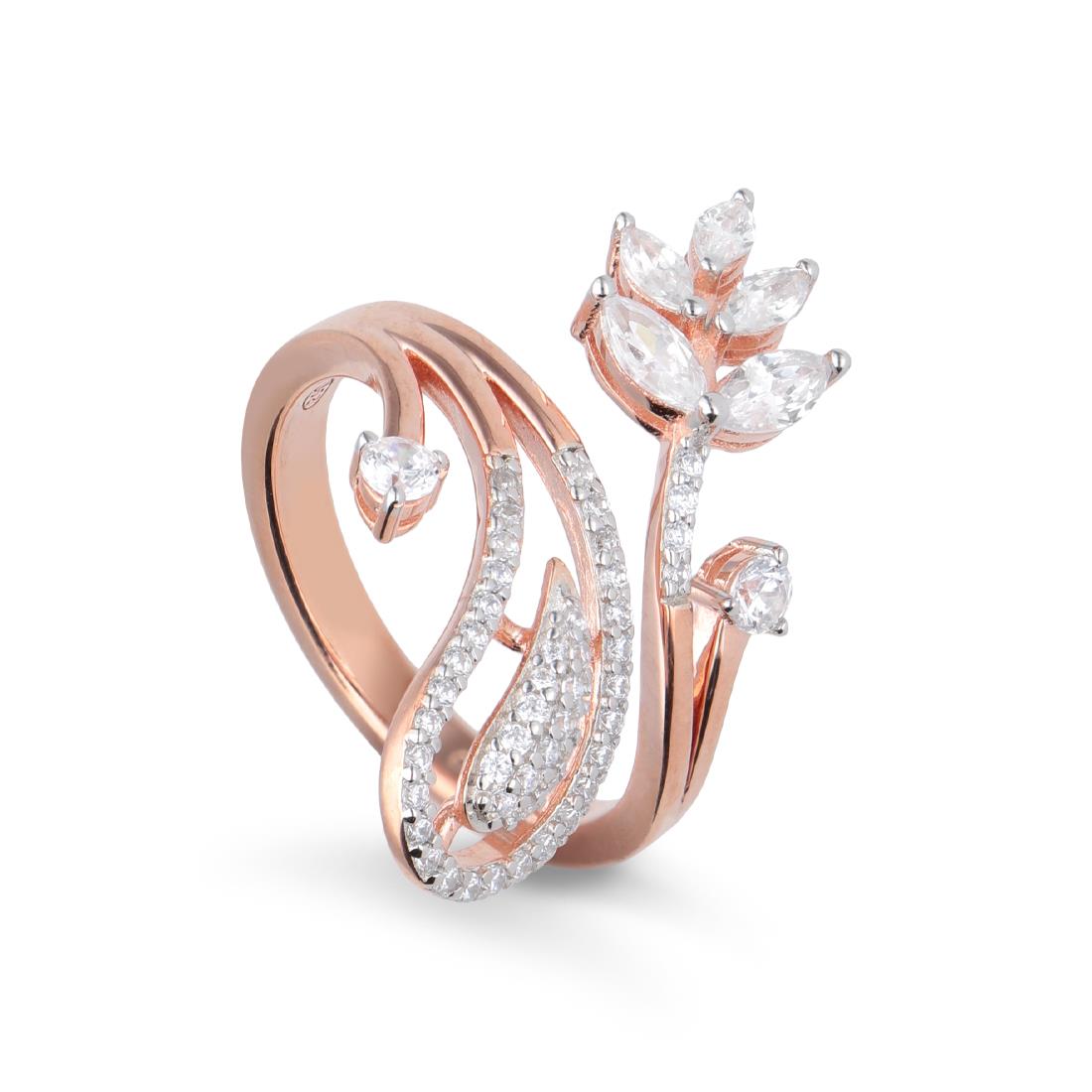 Fancy ring in pink silver with zircons - ORO&CO 925