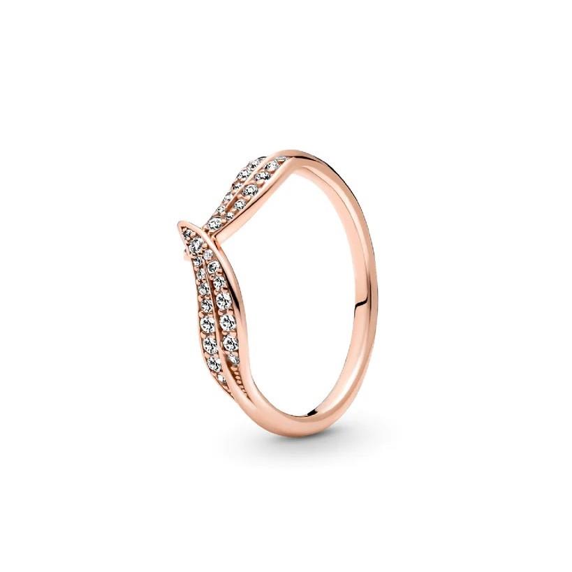 Moments ring in 14kt rose gold plated metal alloy with zircons - PANDORA