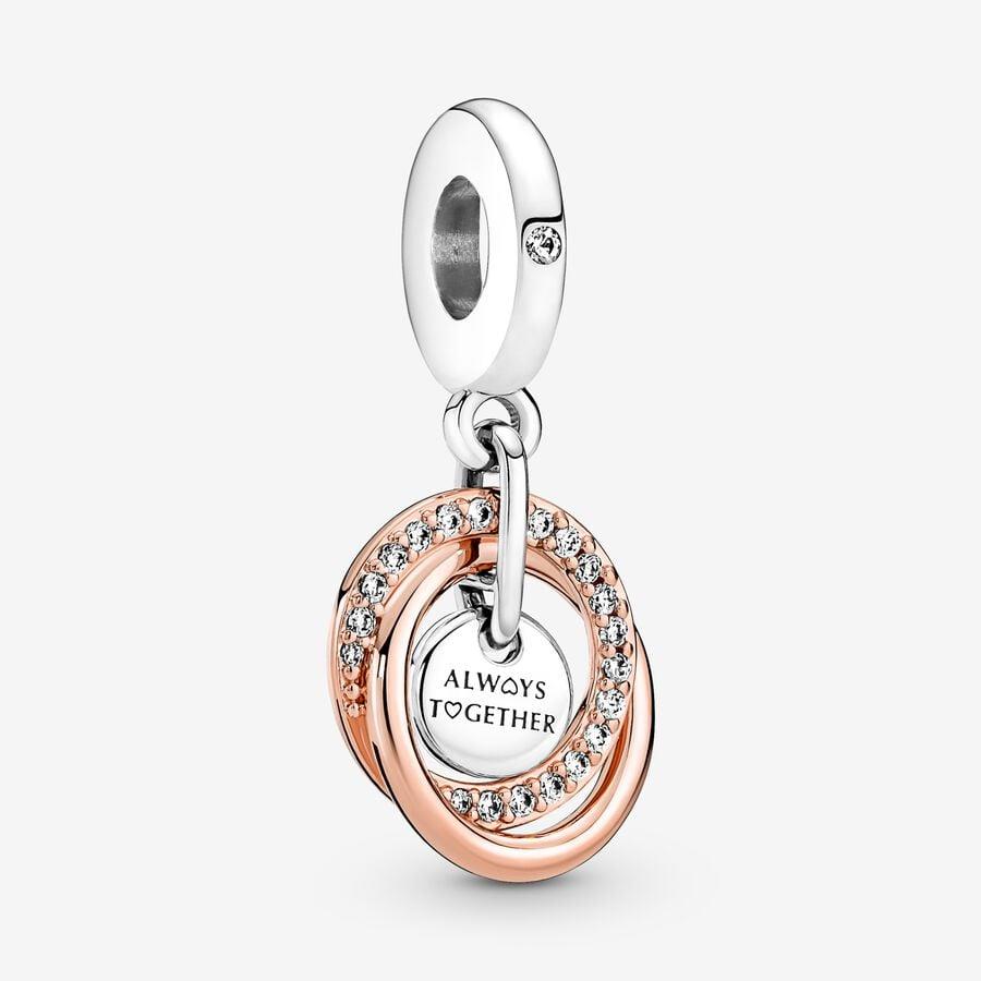 Charm colgante Moments en plata con ba&ntilde;o de oro rosa de 14kt y circonitas - PANDORA
