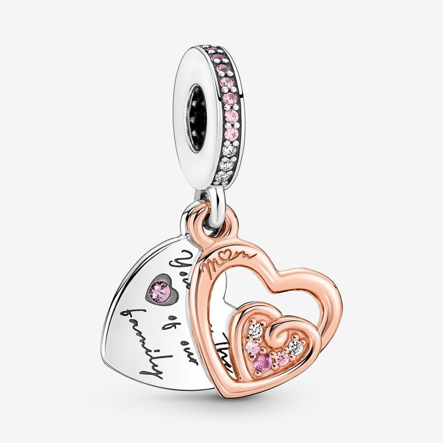 Charm colgante Moments en plata con ba&ntilde;o de oro rosa de 14kt y circonitas - PANDORA