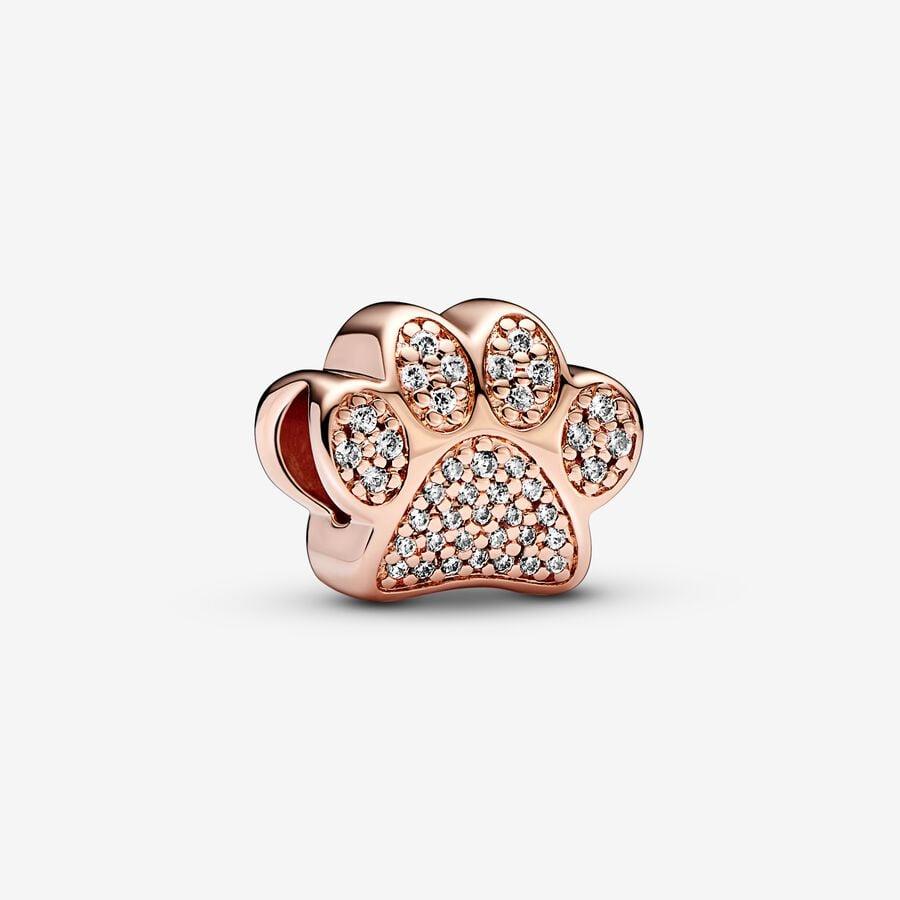 Charm Zampina in lega metallica placcata oro rosa 14kt con zirconi - PANDORA