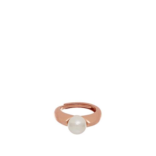Pink silver ring with pearl in the center - CUORI MILANO