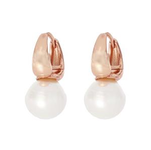 Moon Girl bell earrings in pink silver with pearls - CUORI MILANO