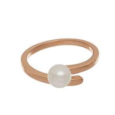 Contrary Moon Girl ring in pink silver with pearl in the centre - CUORI MILANO