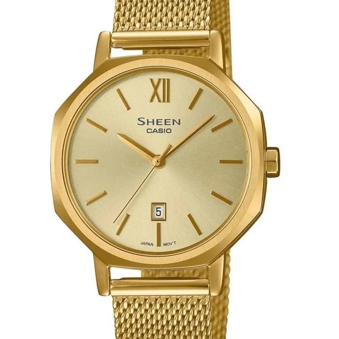 Reloj de mujer en acero inoxidable con tratamiento IP dorado, caja de 30mm - CASIO