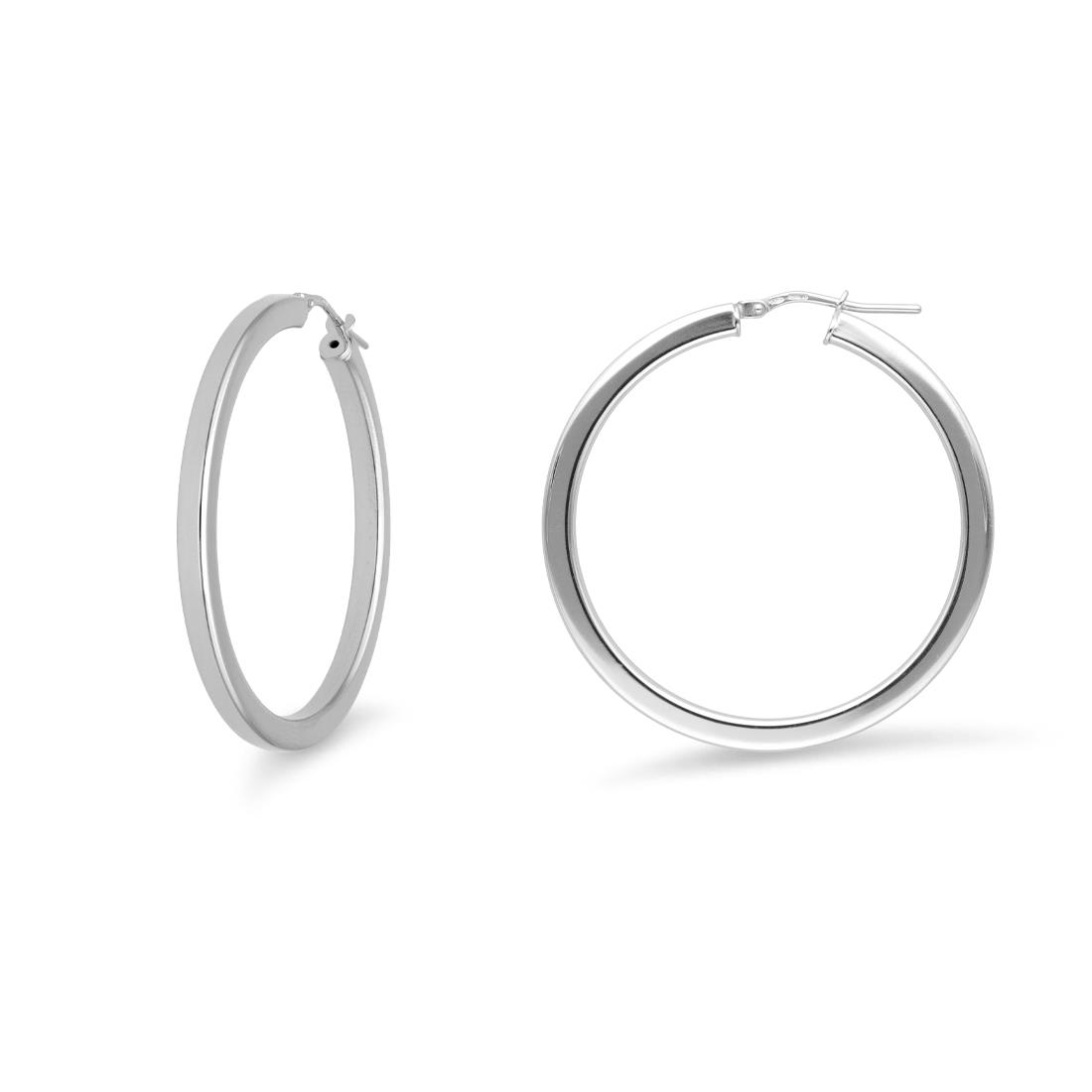Thick hoop earrings Hula Hoop collection in rhodium-plated 925 silver - LUXURY MILANO