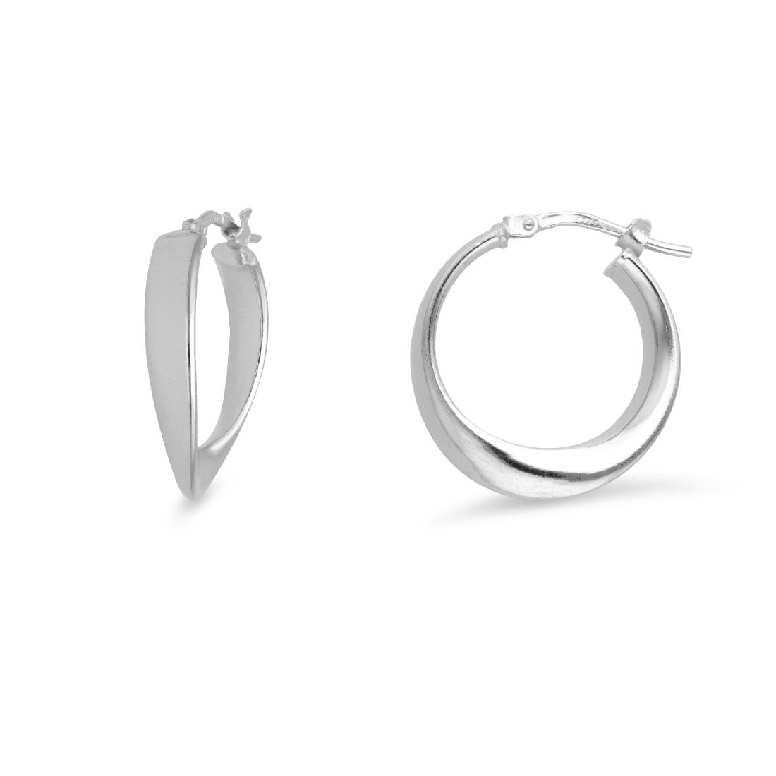 Hula Hoop collection rounded hoop earrings in 925 rhodium-plated silver - LUXURY MILANO