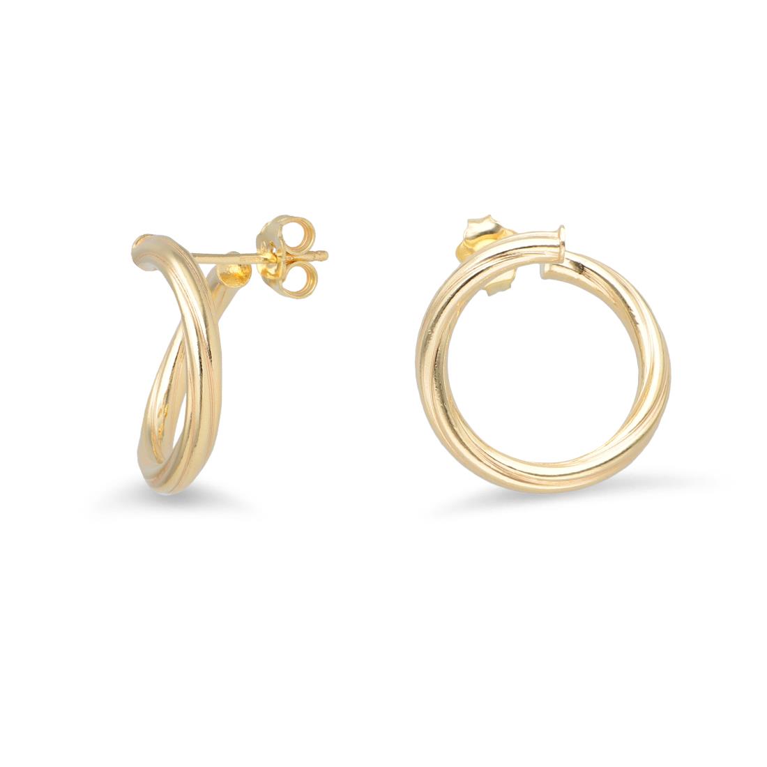 Torchon hoop earrings Hula Hoop collection in yellow 925 silver - LUXURY MILANO