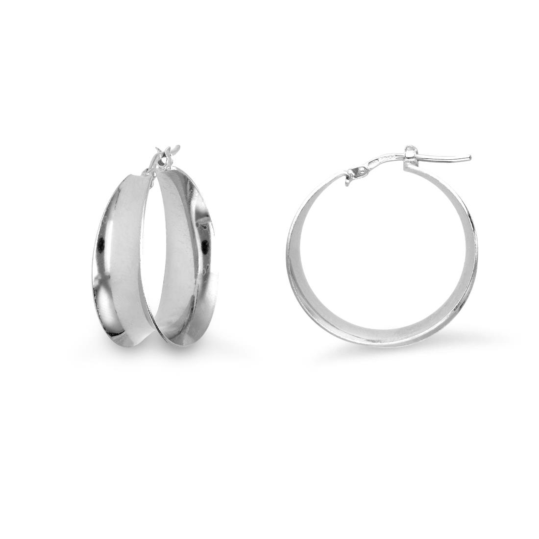 Thick hoop earrings from the Hula Hoop collection in 925 rhodium-plated silver - LUXURY MILANO
