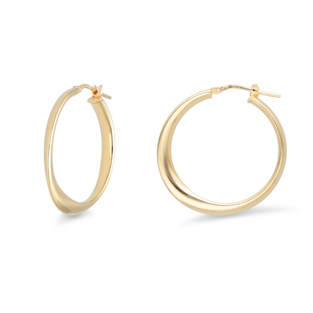Hula Hoop collection rounded hoop earrings in 925 yellow silver - LUXURY MILANO