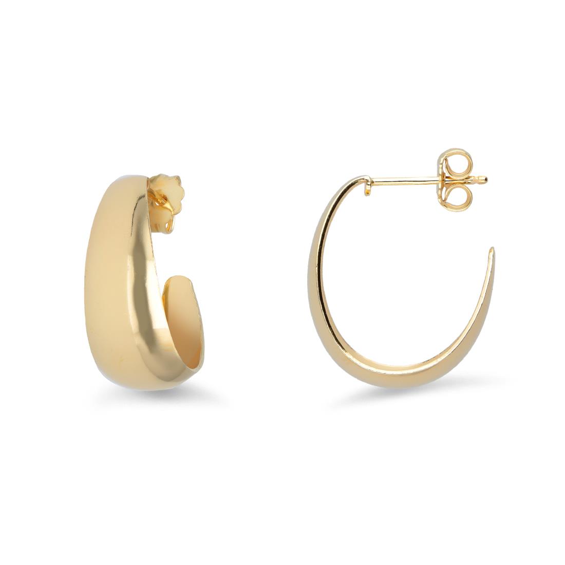 Oval convex earrings from the Hula Hoop collection in 925 yellow silver - LUXURY MILANO