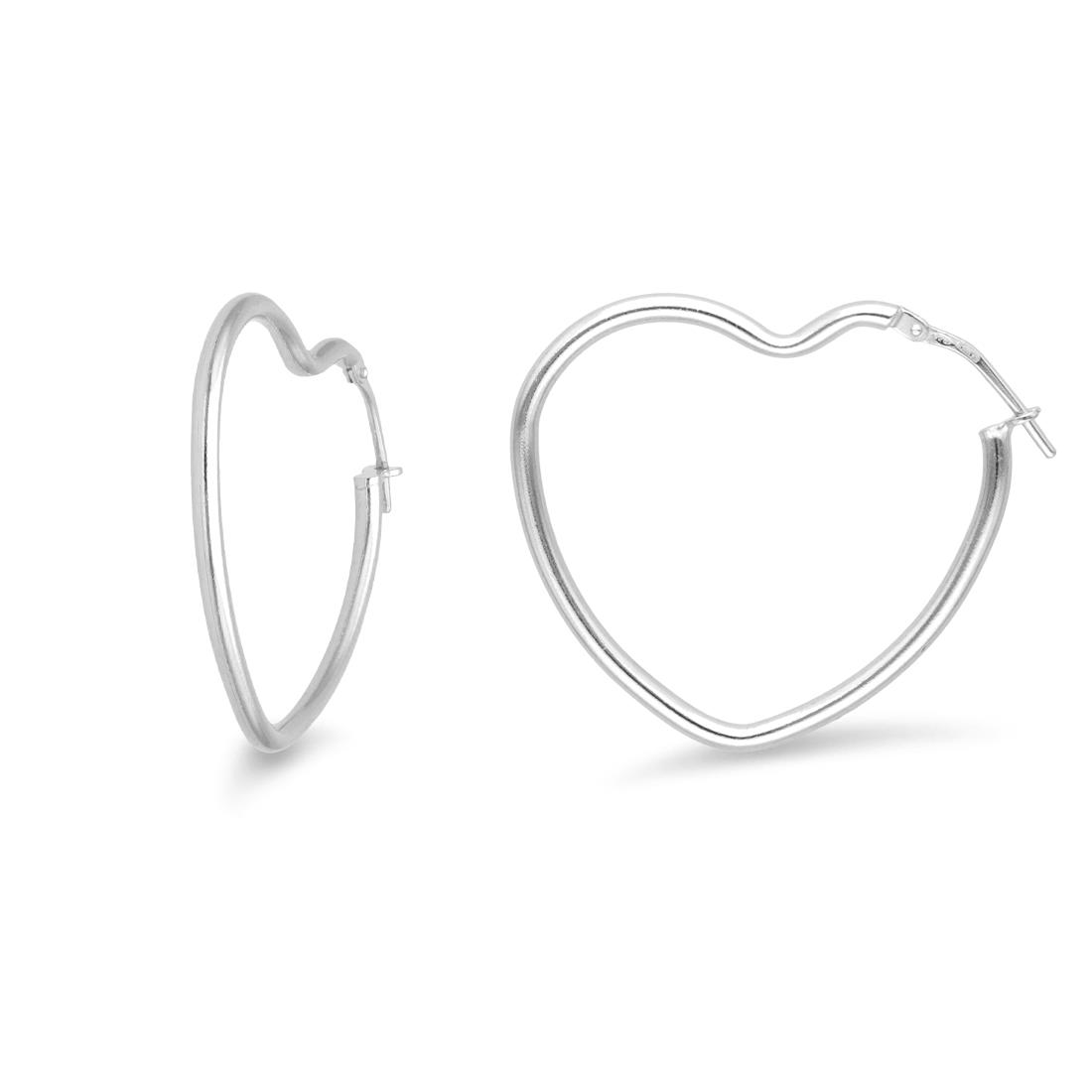 Pendientes de aro colección Hula Hoop en forma de corazón en plata amarilla 925 - LUXURY MILANO