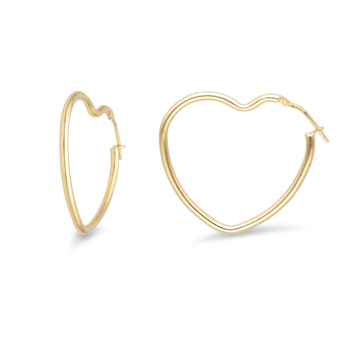 Orecchini a cerchio a forma di cuore collezione Hula Hoop in argento rodiato 925 - LUXURY MILANO