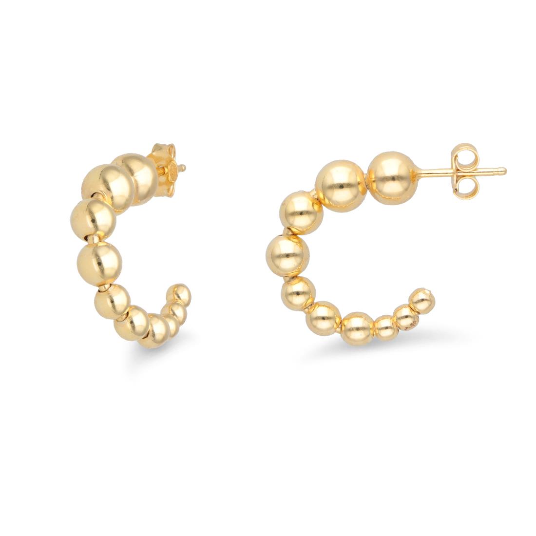 Hoop earrings with balls from the Hula Hoop collection in rhodium-plated 925 silver - LUXURY MILANO