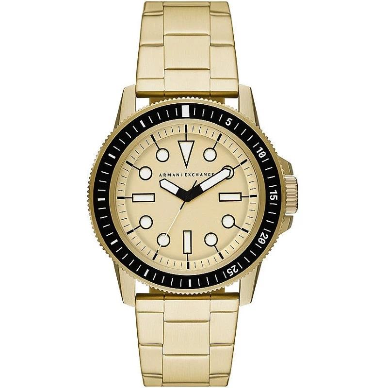 Men's watch in stainless steel with gold IP treatment, 44mm case - EMPORIO ARMANI