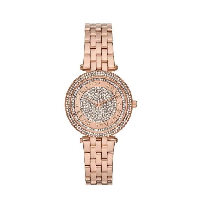 Women's watch in stainless steel with IP rose gold treatment, 34mm case - MICHAEL KORS