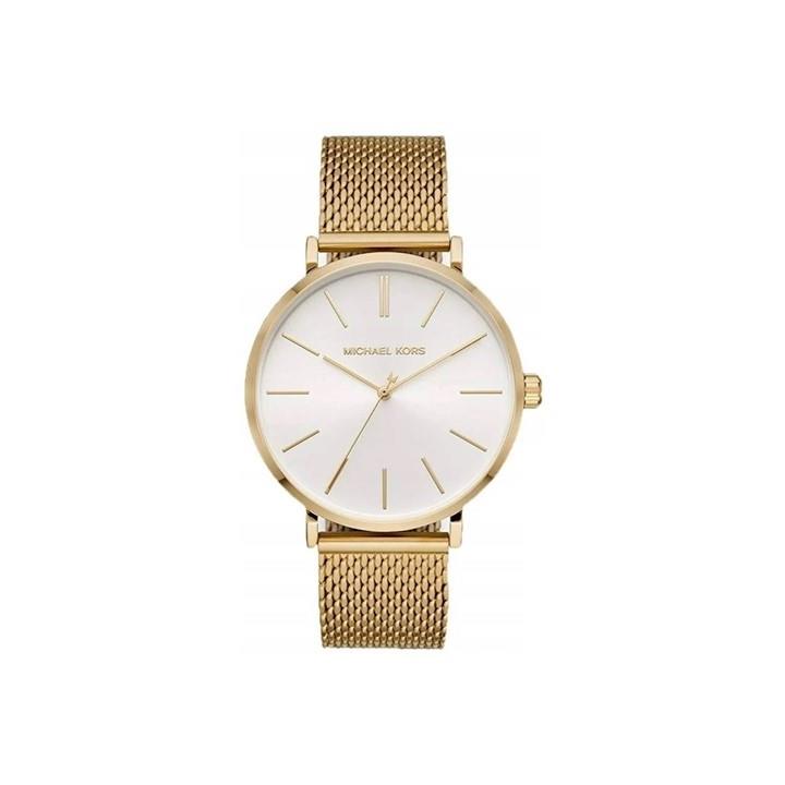 Men's watch in stainless steel with gold IP treatment, 42mm case - MICHAEL KORS
