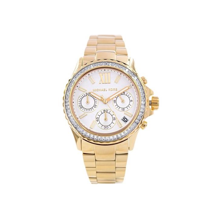 Women's watch in stainless steel with gold IP treatment, 36mm case - MICHAEL KORS
