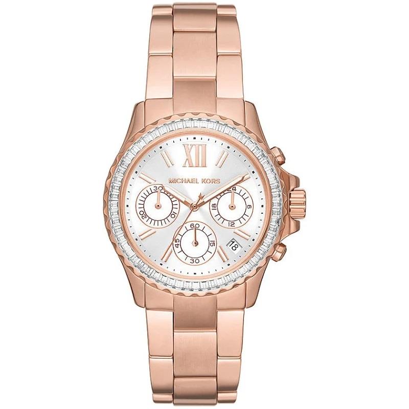 Women's watch in stainless steel with IP rose gold treatment, 36mm case - MICHAEL KORS
