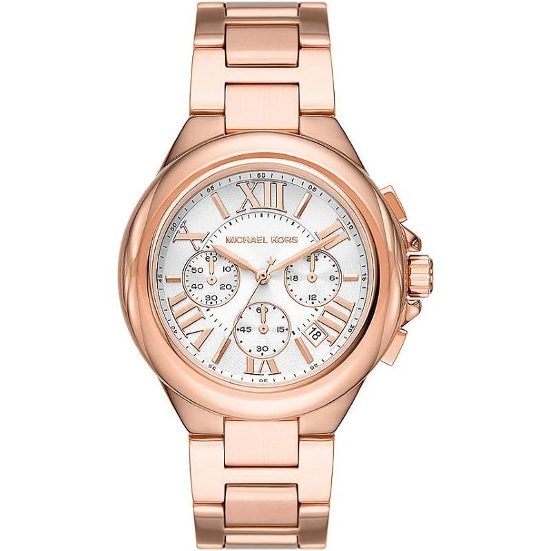 Women's watch in stainless steel with IP rose gold treatment, 43mm case - MICHAEL KORS
