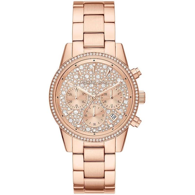 Reloj para mujer en acero inoxidable IP oro rosa, caja de 37 mm - MICHAEL KORS