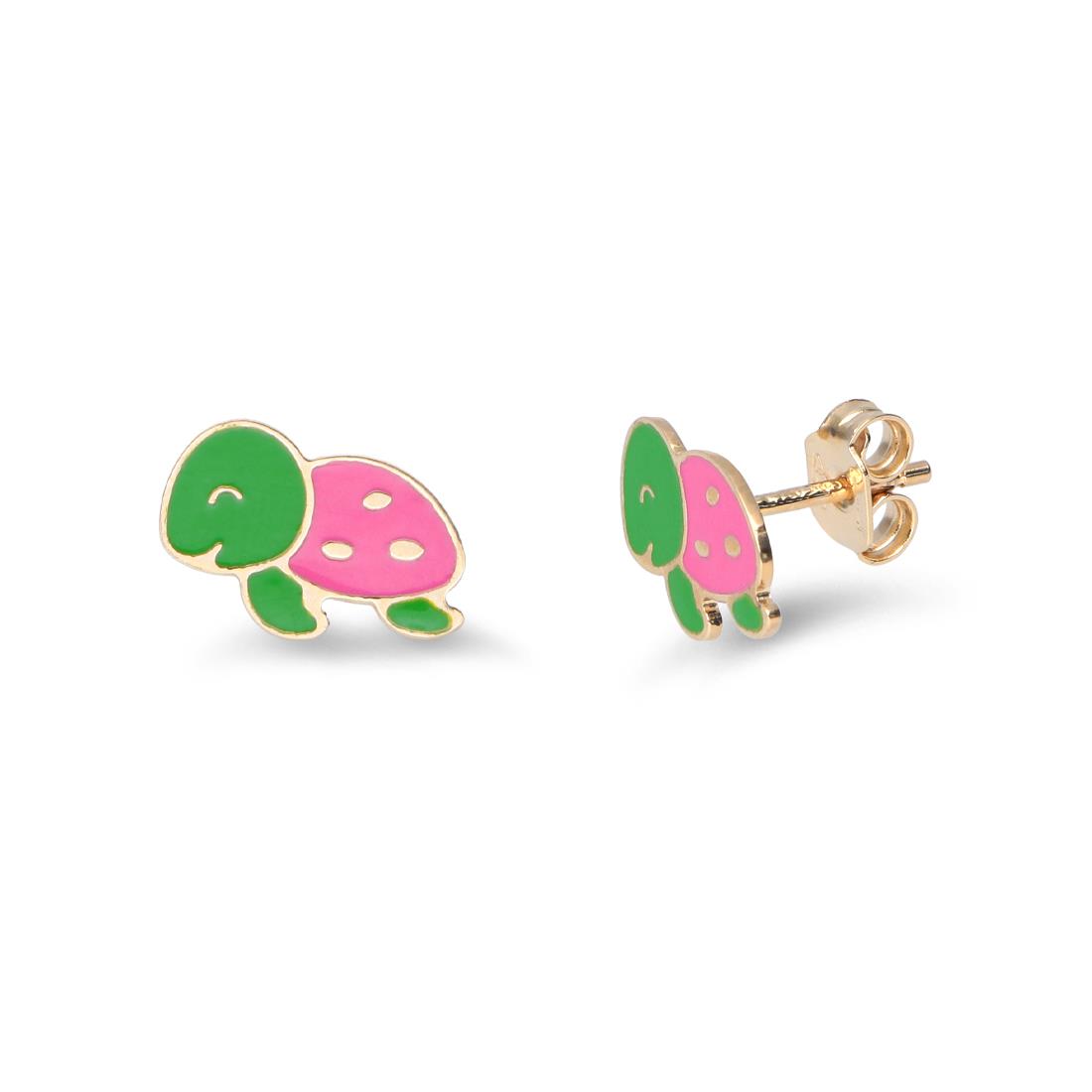 Baby girl's earrings in tortoiseshell gold - ORO&CO
