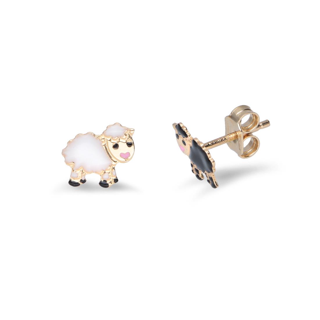 Gold baby earrings with sheep - ORO&CO