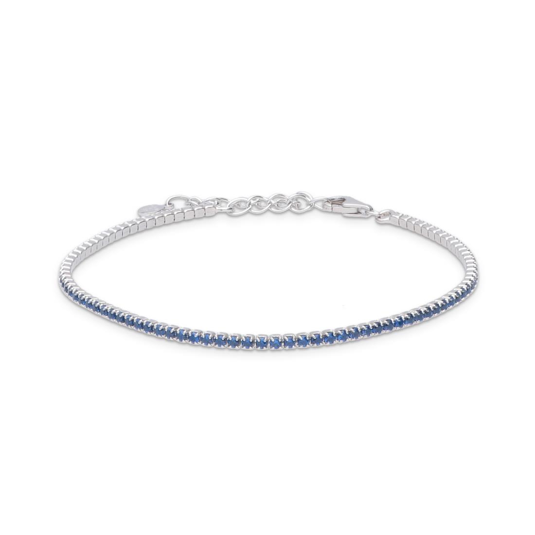 Tennis bracelet in rhodium-plated silver and blue zircons - DESIDERI PREZIOSI