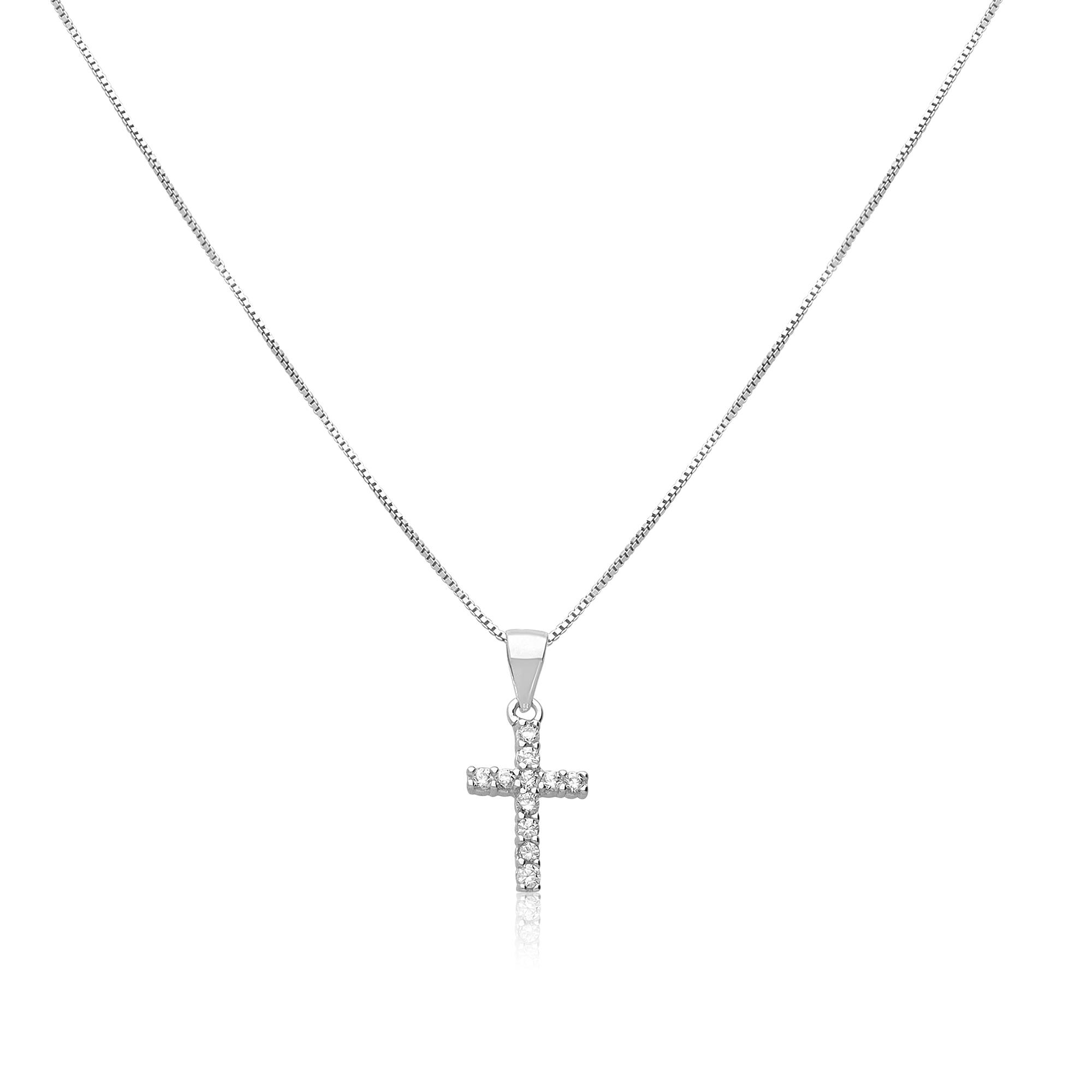 Collana con croce in argento e zirconi - DESIDERI PREZIOSI