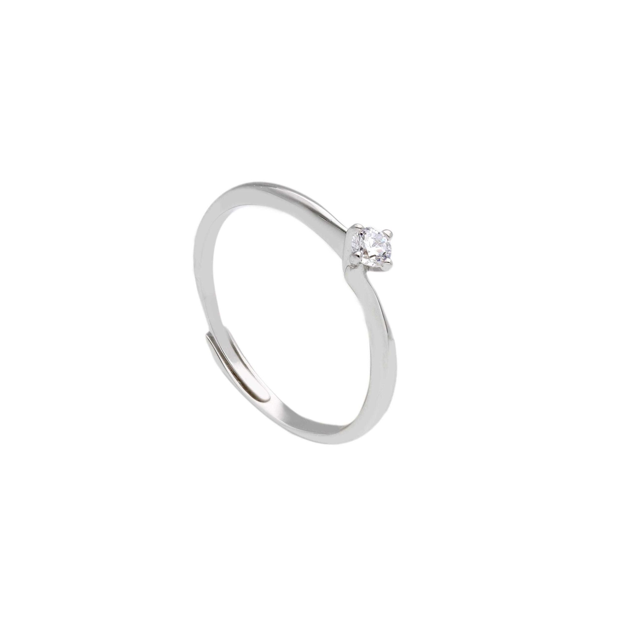 Anello solitario in argento 925 con zircone bianco misura S ORO&CO 925 - ORO&CO 925
