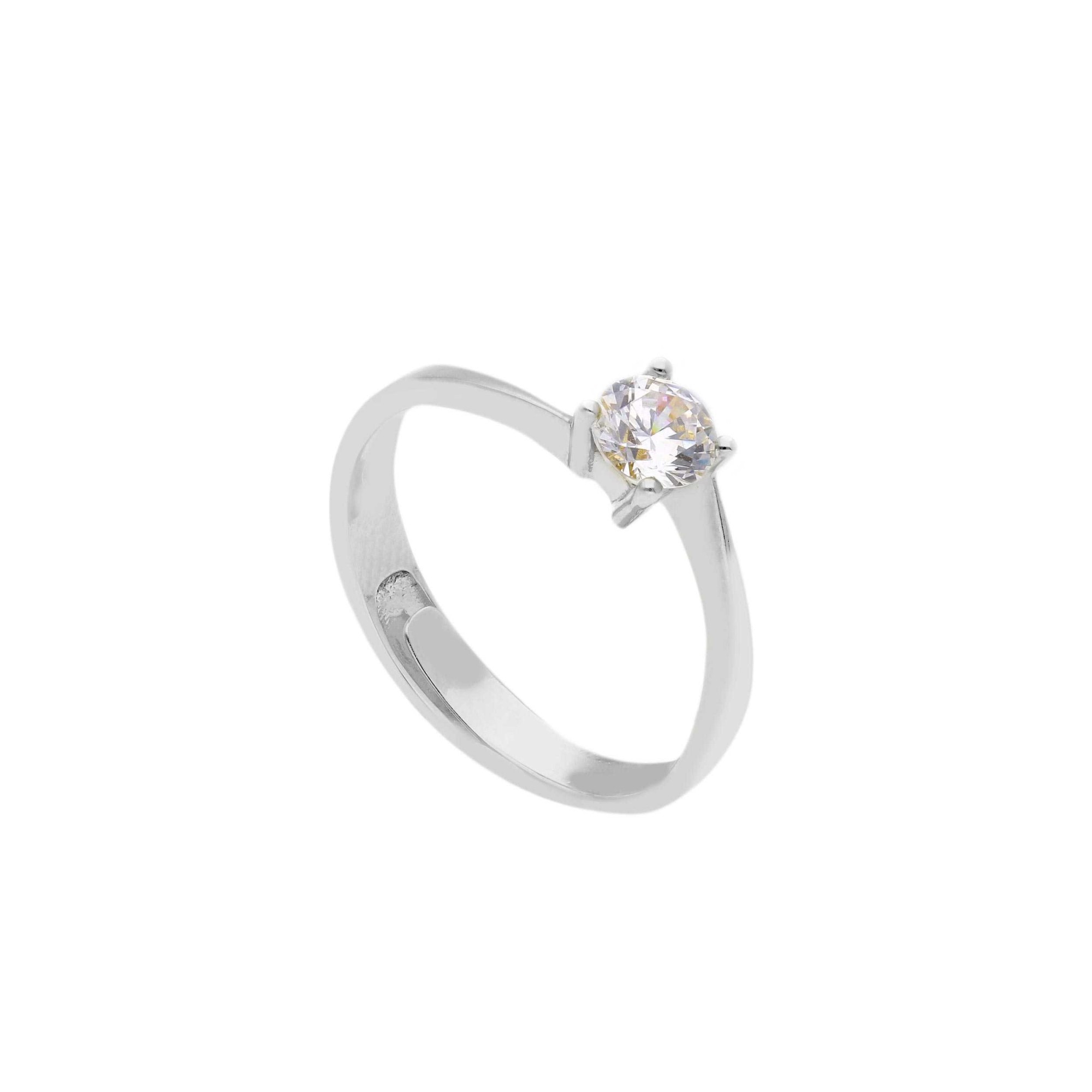 Anello solitario in argento con zircone bianco ORO&CO 925 - ORO&CO 925