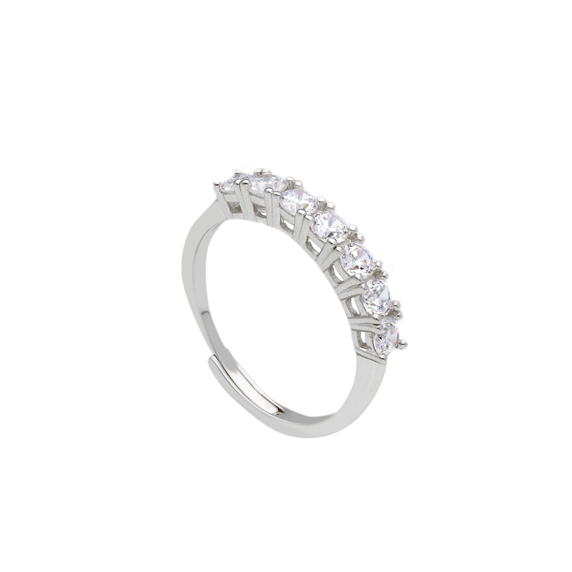 Anello veretta in argento 925 con zirconi bianchi misura L ORO&CO 925 - ORO&CO 925
