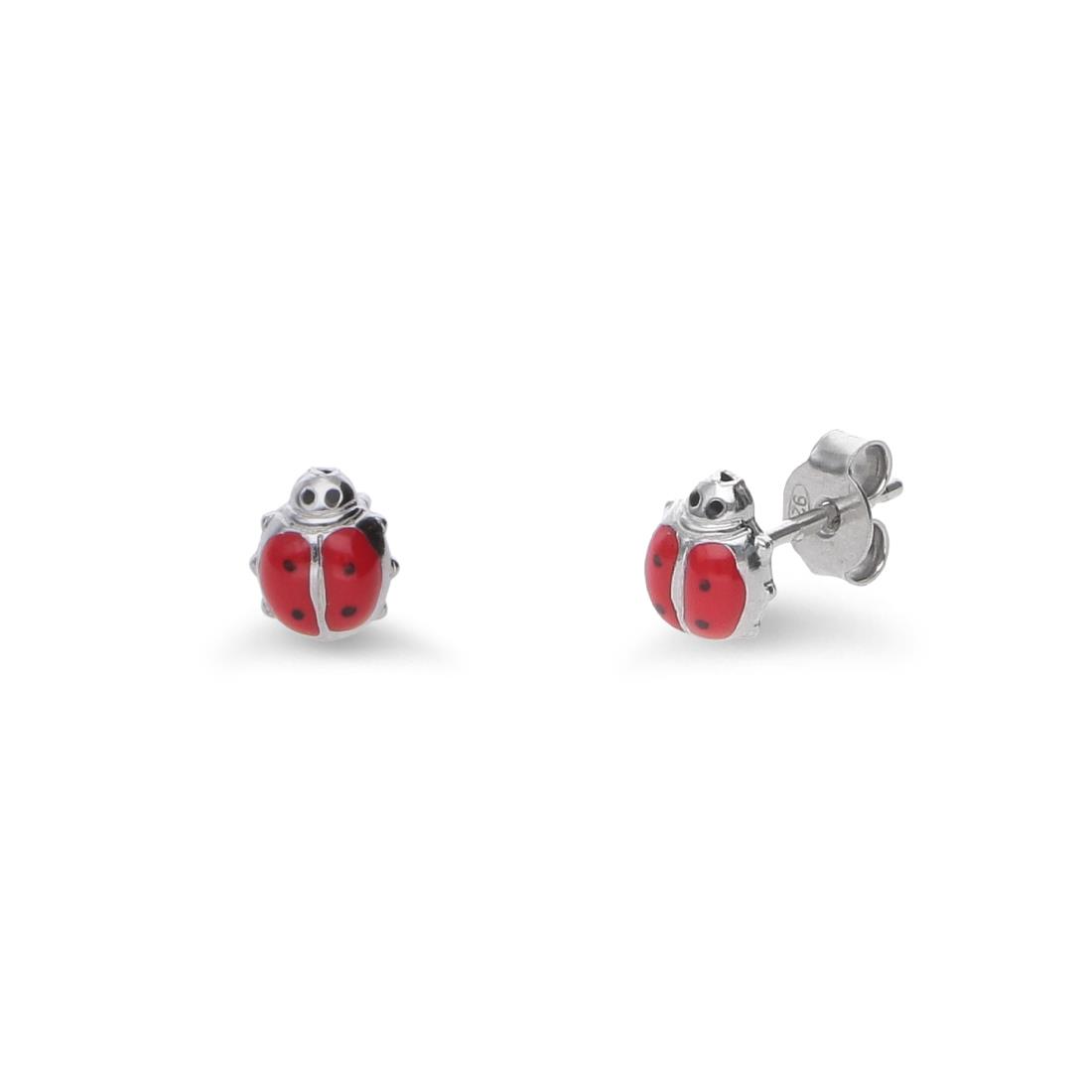 Ladybug earrings for girls - ORO&CO 925