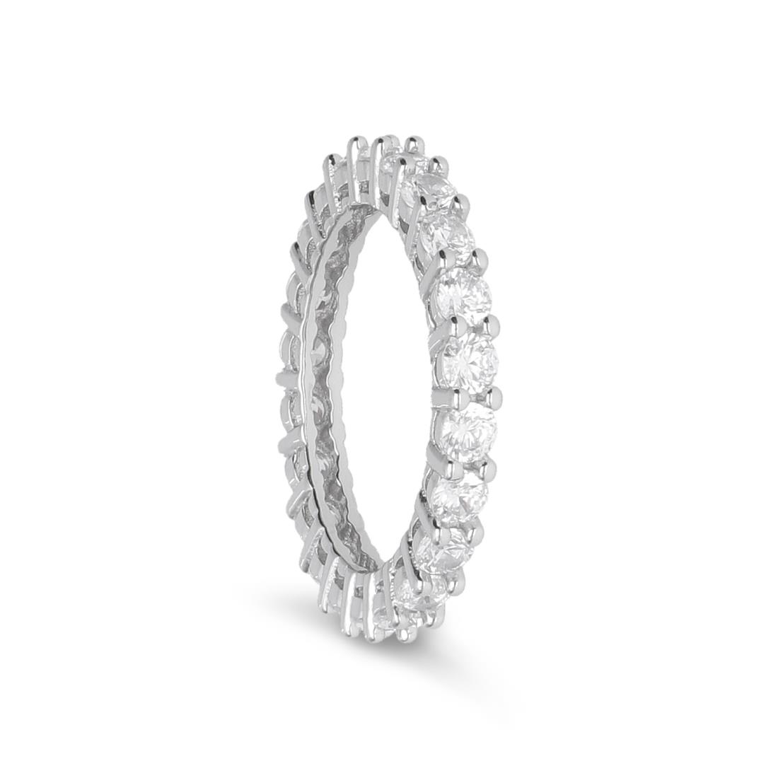 Silver eternity ring with white zircons - LUXURY MILANO