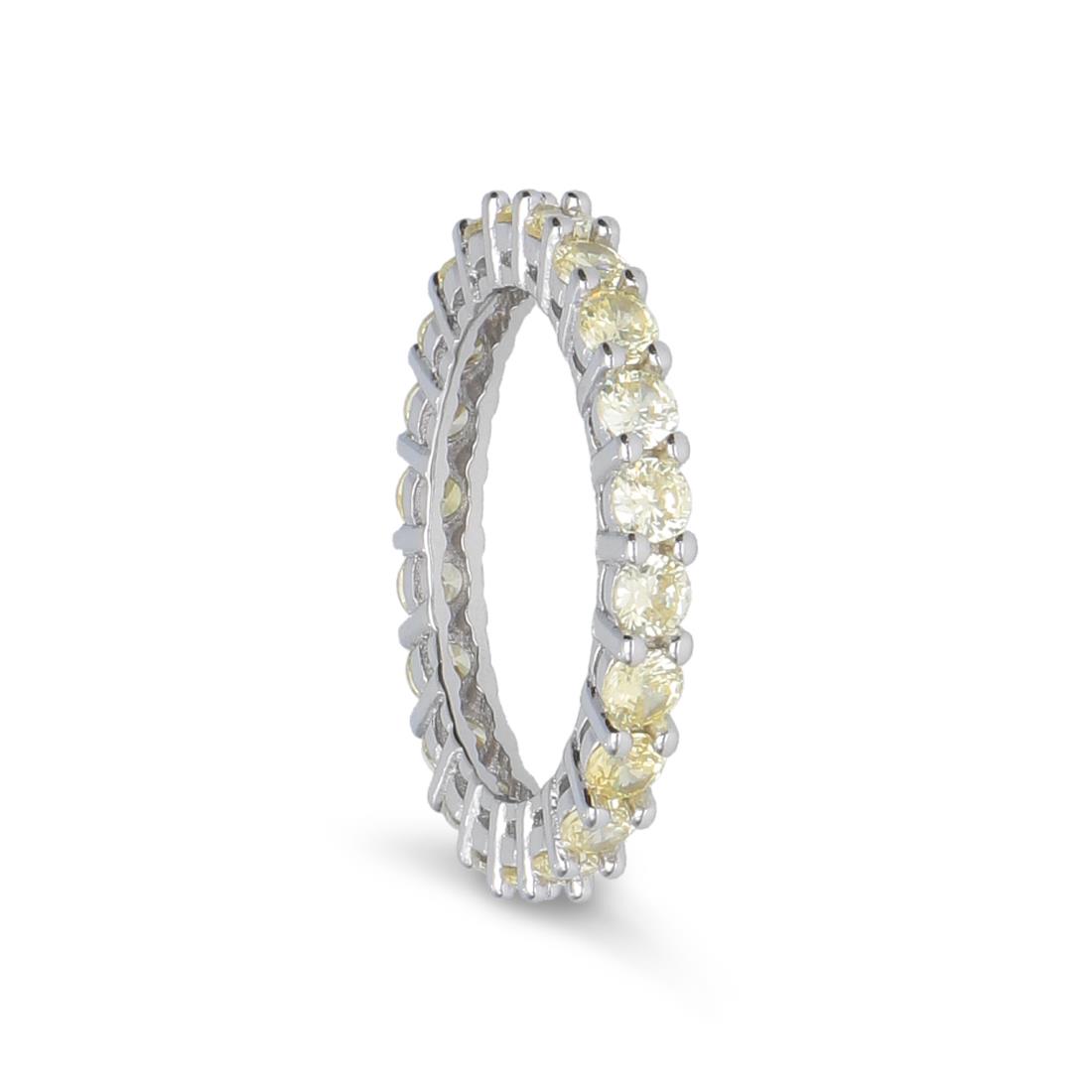 Silver eternity ring with yellow zircons - LUXURY MILANO