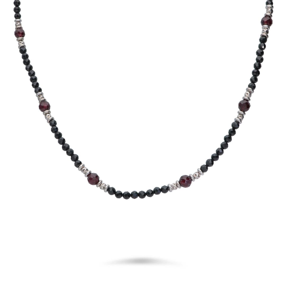 Men's silver necklace with spinel and garnet - ALFIERI & ST. JOHN 925