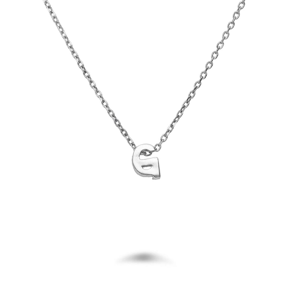 Rolò necklace in rhodium-plated silver with letter G - DESIDERI PREZIOSI