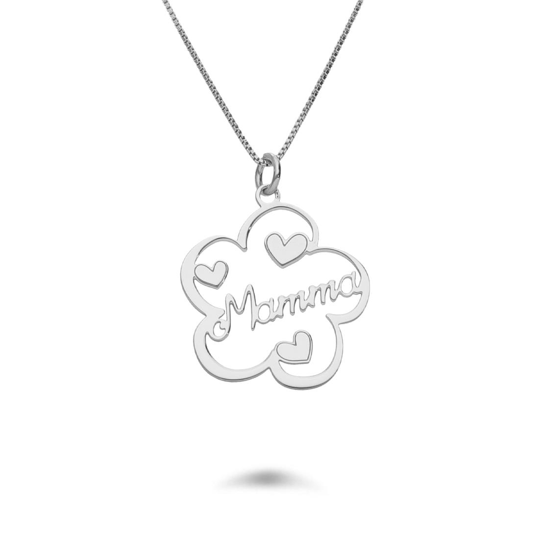 Rodaito silver necklace with flower-shaped pendant - DESIDERI PREZIOSI