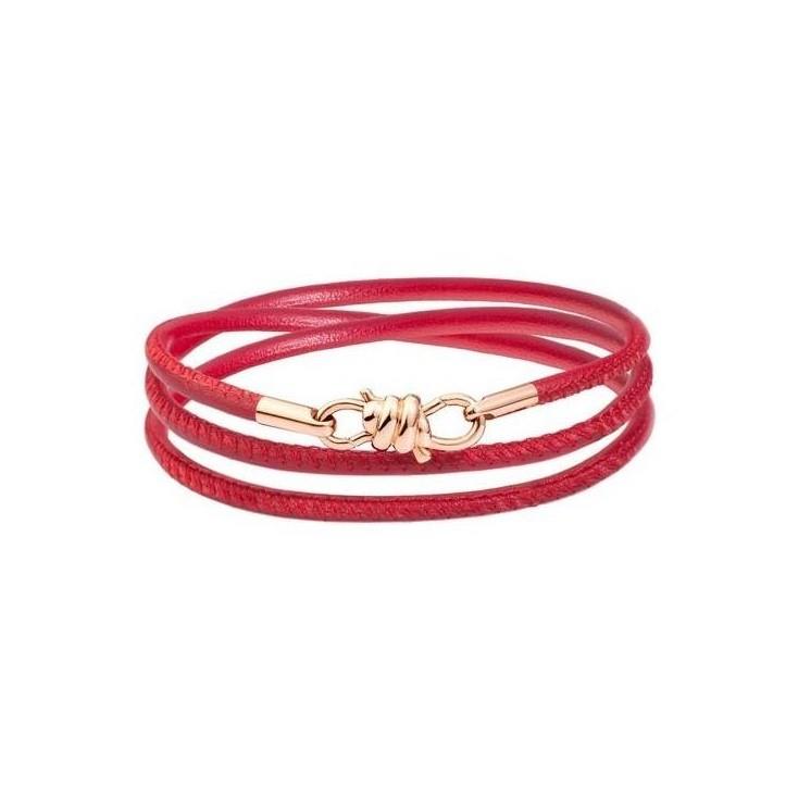 9kt rose gold knot bracelet with leather cord - DODO