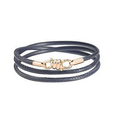 9kt rose gold knot bracelet with leather cord - DODO