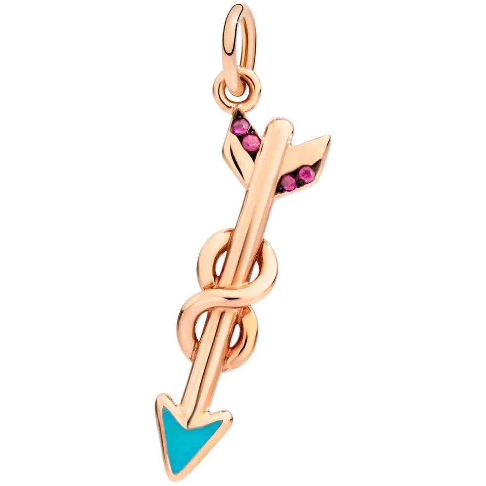 Arrow charm in 9kt rose gold with rubies - DODO