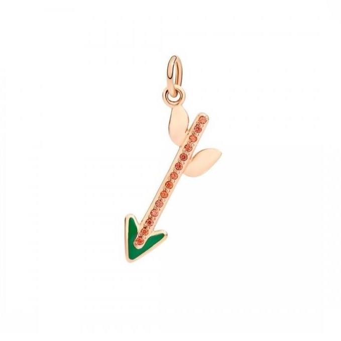 Arrow charm in 9kt rose gold with sapphires - DODO