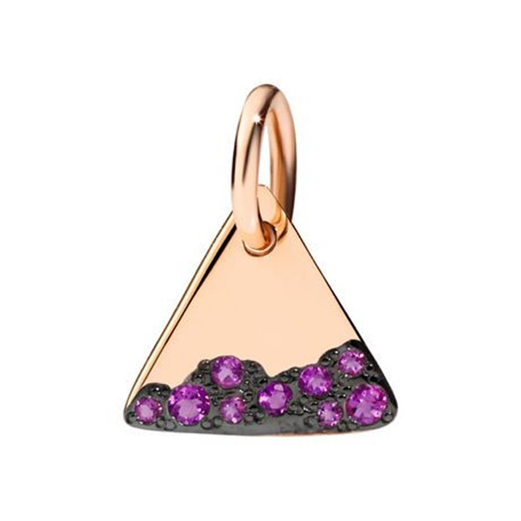 Colgante Precious Tag Joy en oro rosa de 9 ct con amatistas - DODO