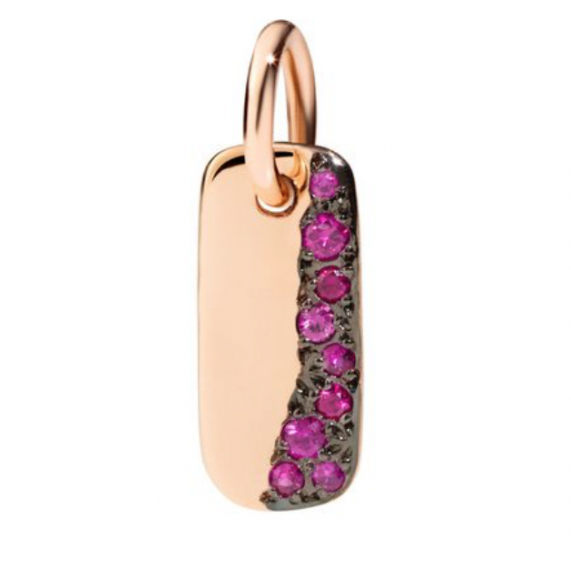 Tag pendant in 9kt rose gold and rubies - DODO