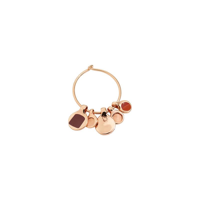 Bazaar single hoop earring in 9kt rose gold-plated silver and enamel - DODO