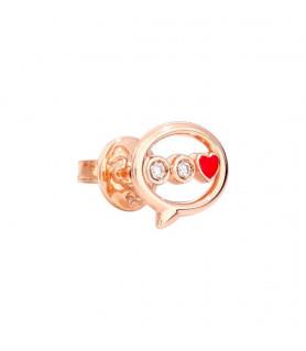 Love Message single earring in 9kt rose gold and diamonds - DODO