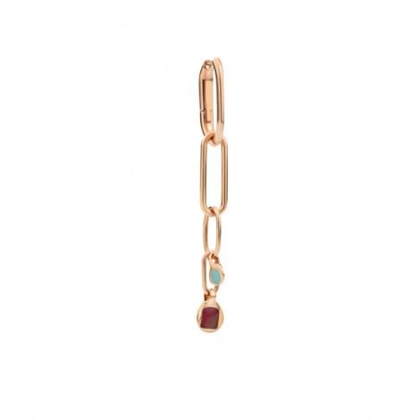Bazaar pendant single earring in 9kt rose gold-plated silver - DODO