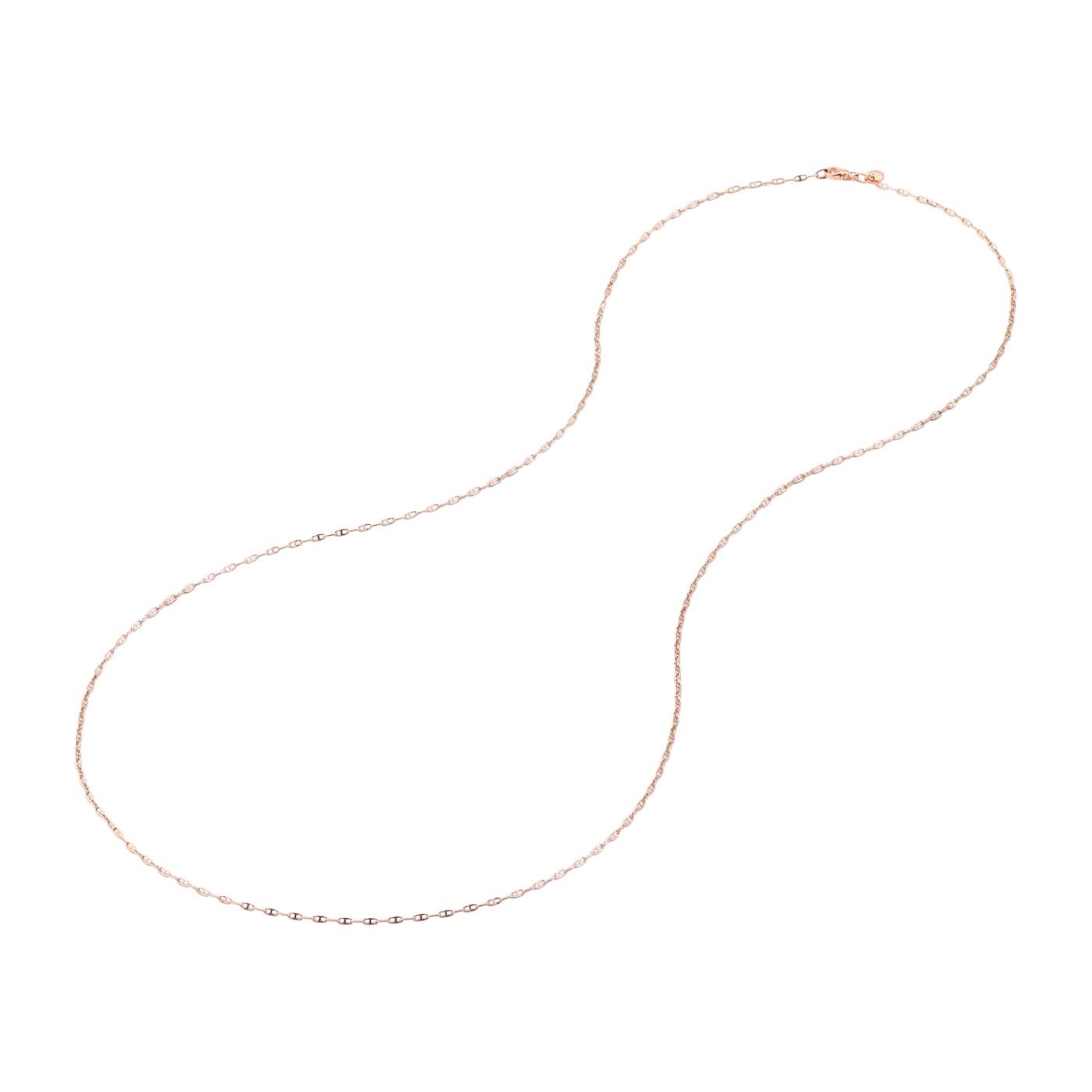Collar largo Essential en oro rosa de 9 kt con malla marina - DODO