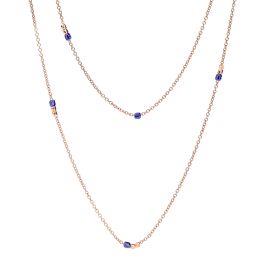Sautier long necklace in 9kt rose gold and ceramic beads - DODO